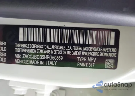 2017 Jeep Renegade Trailhawk 4X4 from USA, damaged, VIN ZACCJBCB5HPG50869